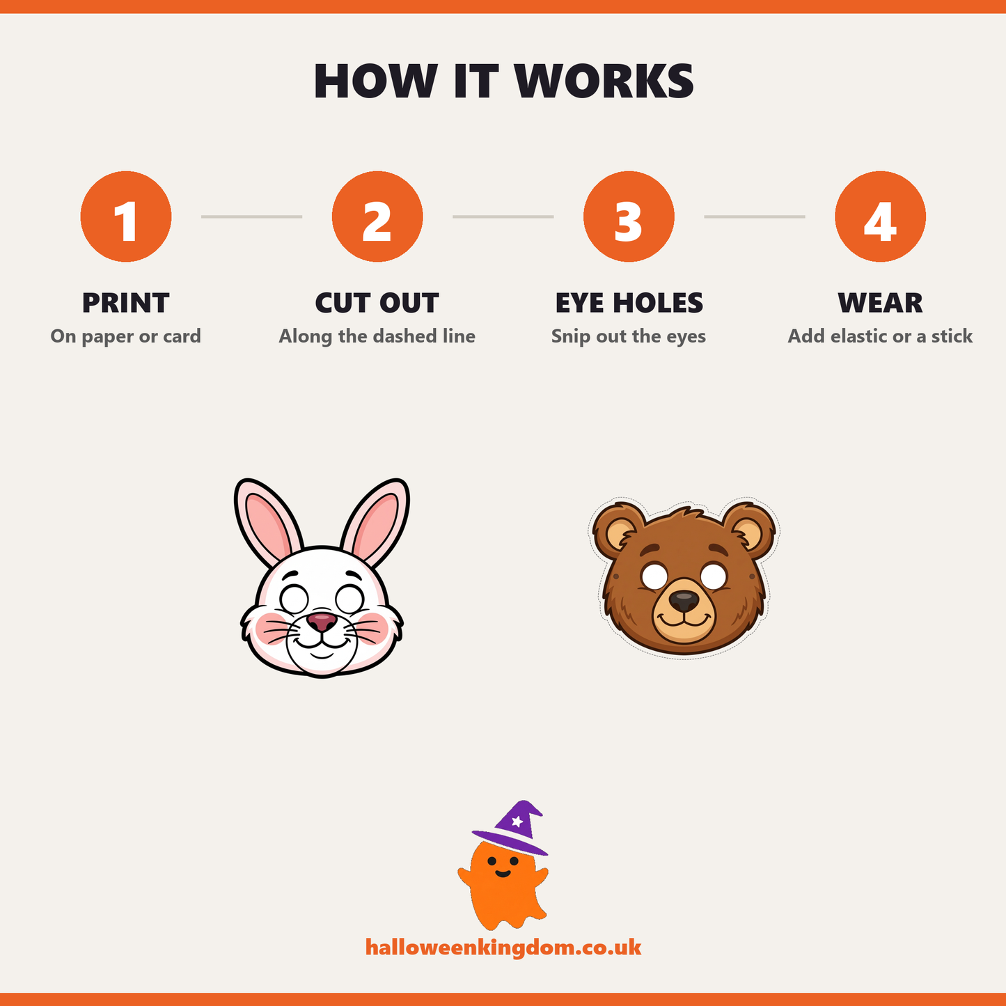 Animal Costume Masks — 12 Printable Print & Wear Masks