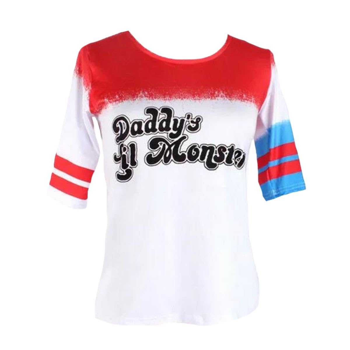 Hamishkaneยฎ Halloween Costumes for Women and Kids Fancy Dress Costumes, Red and Blue Shiny Wet Look Cosplay Jackets, Daddys Little Monster T Shirt, Leggings, Knickers, Hotpants, Skater Skirt