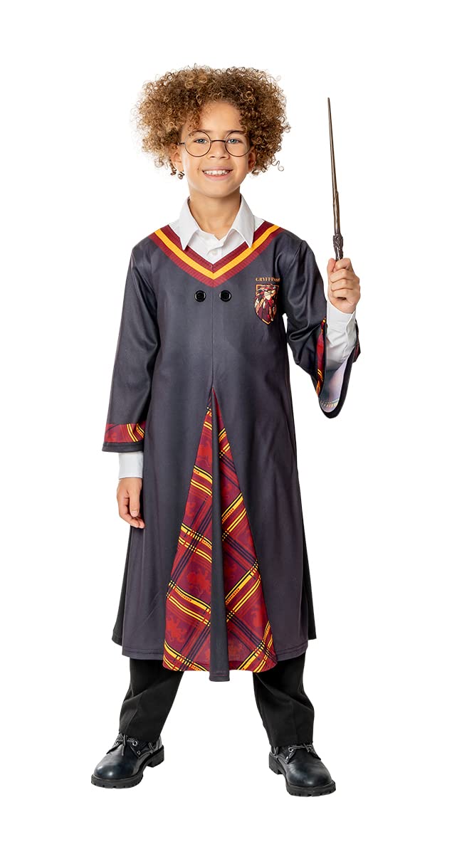 Rubies Harry Potter Costume for Boys and Girls, Deluxe Tunic with Printed Details, Glasses and Wand, Official Harry Potter Costume for Halloween, Christmas, Carnival and Birthday (301233-L)