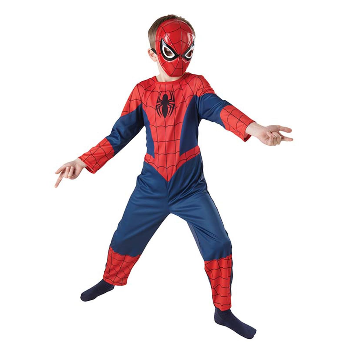 Rubies Official Spiderman 1/2 Mask Moulded, Child - One Size, Red Halloween