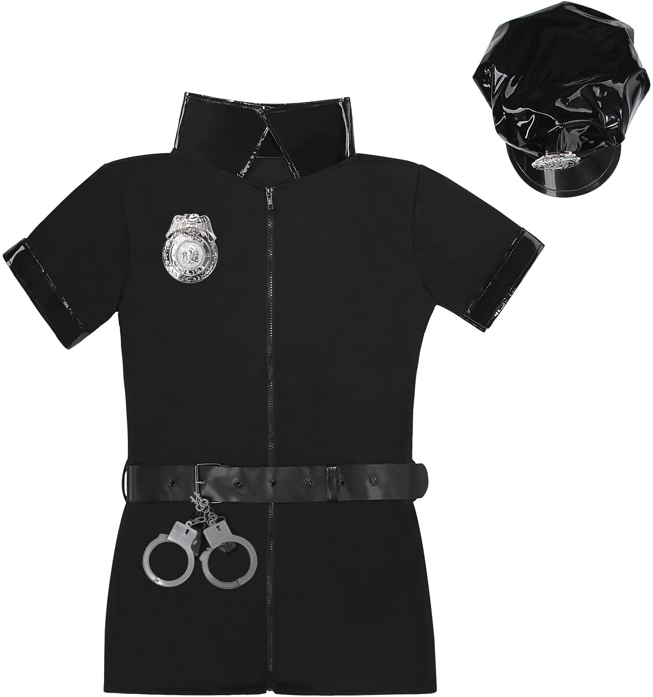 Discoball Lady Police Costume Halloween Costume for Women Cop Dress Police Role Play Cosplay Uniform Naughty Officer Outfit for Women Fancy Dress Mothers DAY Gifts