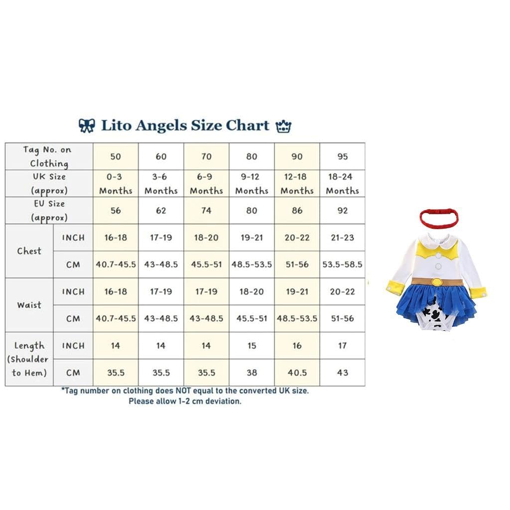 Lito Angels Baby Girls Princess Bodysuit Romper, 12-18 Months