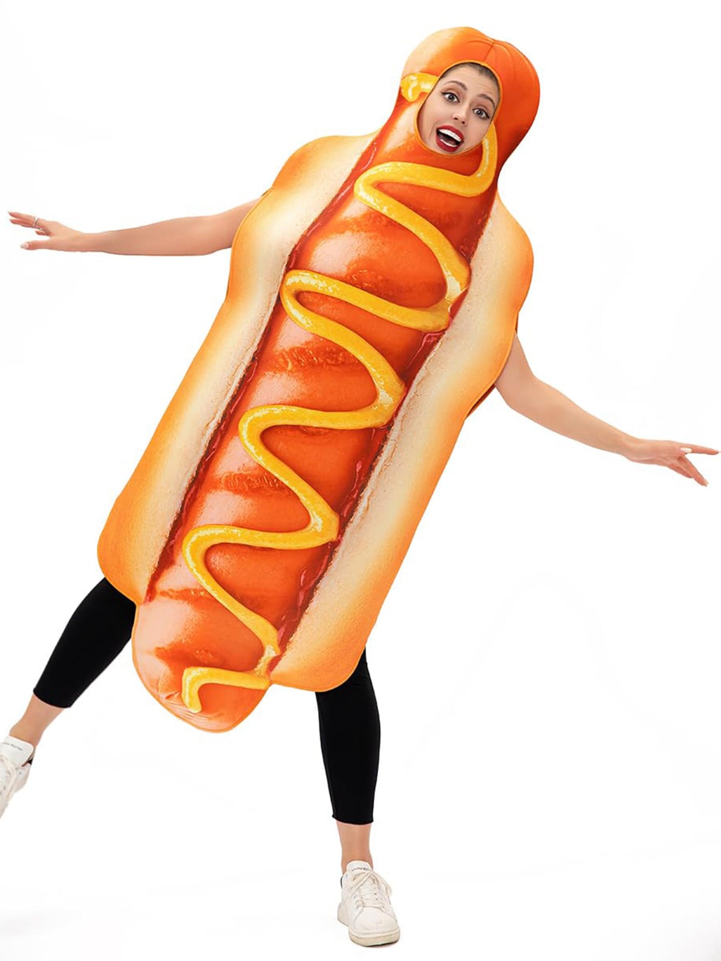 Adults Hot Dog Costume for Women and Men - Funny Food Cosplay Fancy (image 7)