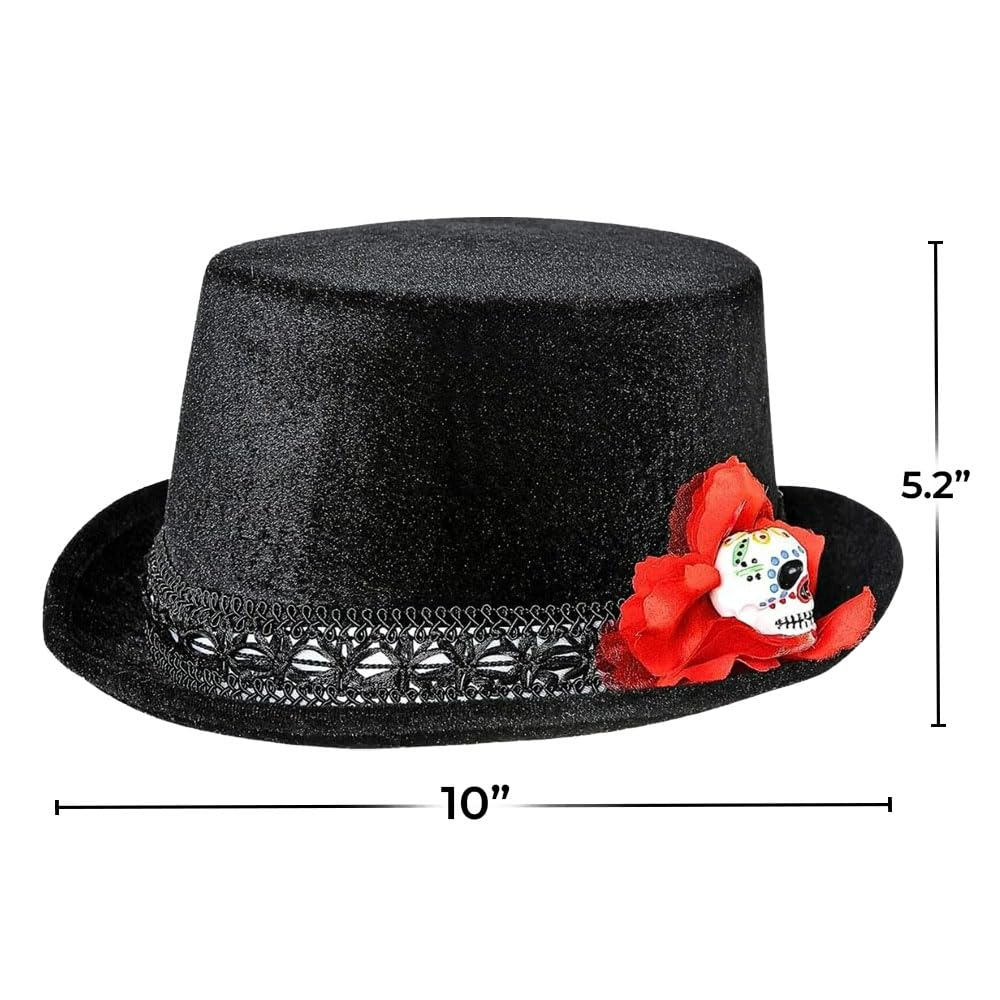 amscan 843923-55 Day of The Dead Halloween Hat, 1 Pc,Black