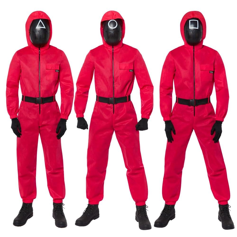 Amscan 9915292 - Unisex Adults Officially Licensed Squid Game Guard Deluxe Fancy Dress Costume Size: Large