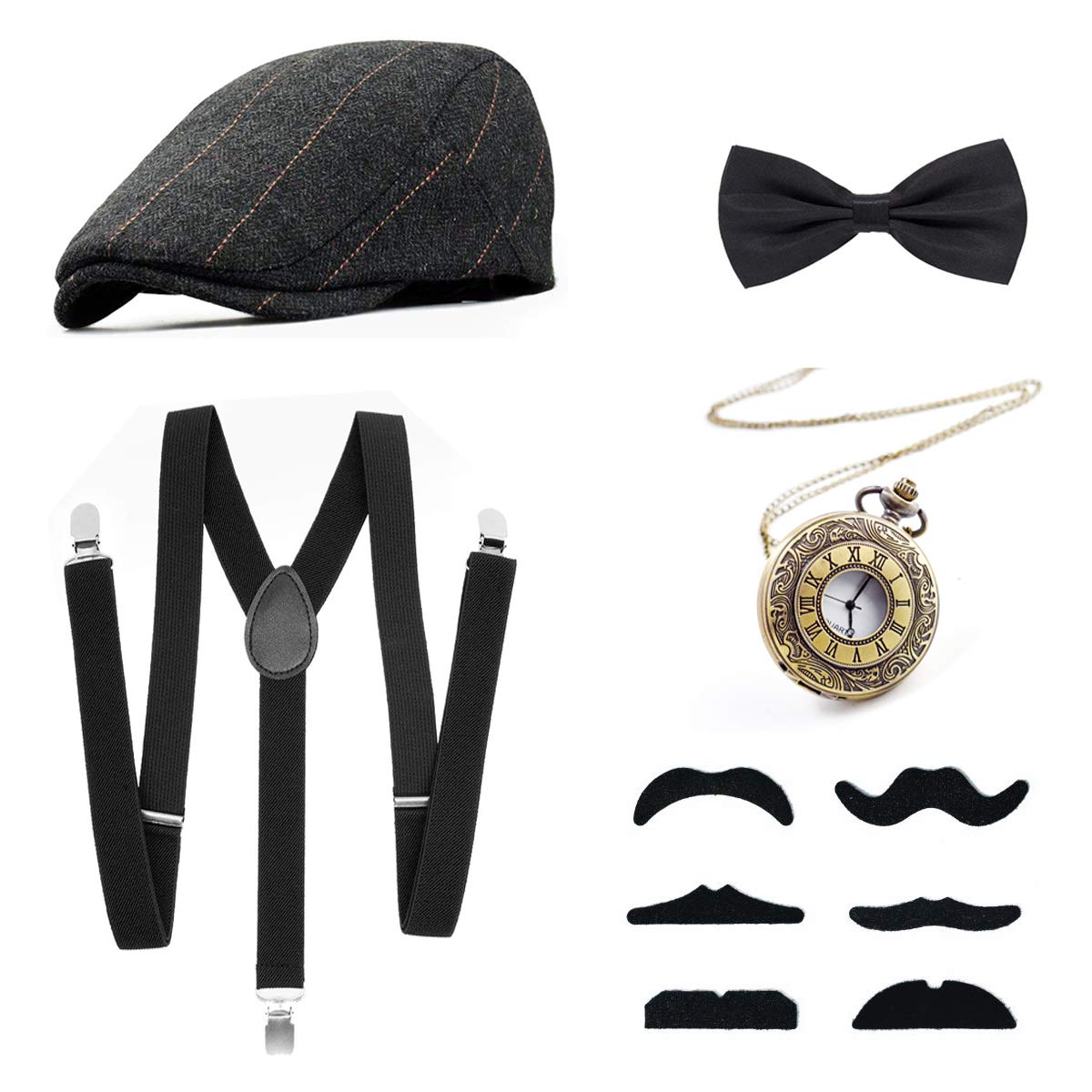 1920s Gatsby Costume for Men Fancy Dress Accessories Set - Panama