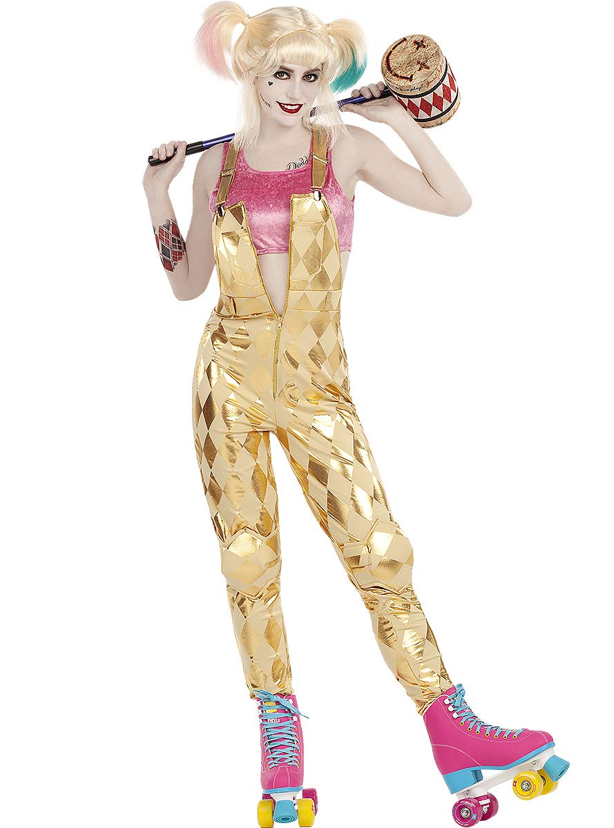 Funidelia | Harley Quinn Costume - Birds of Prey for woman Superheroes, DC Comics - Costume for adults, accessory fancy dress & props for Halloween, carnival & parties - Size M - Golden