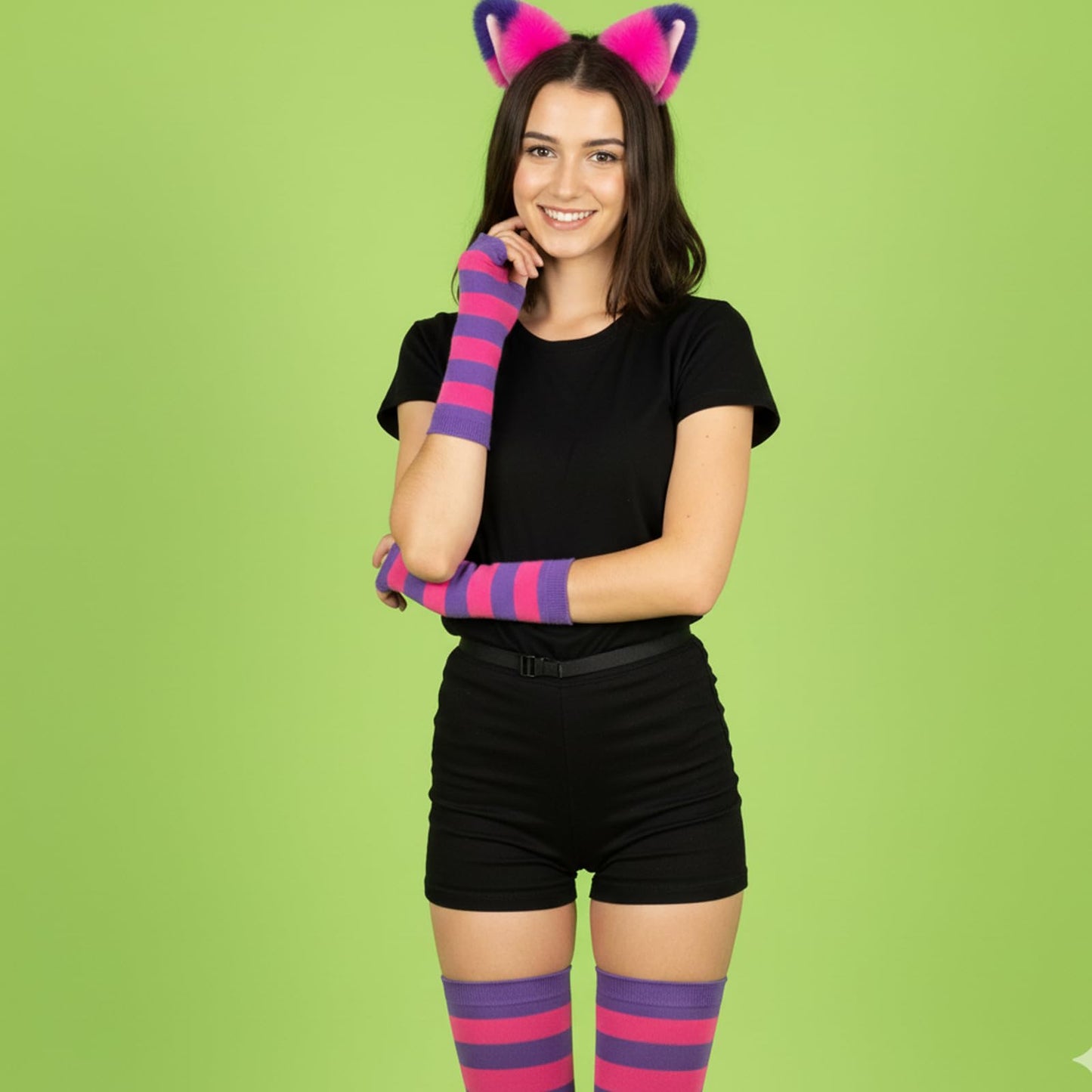Cheshire Cat Costume - Pink and Purple Striped Top Cheshire Cat (image 7)