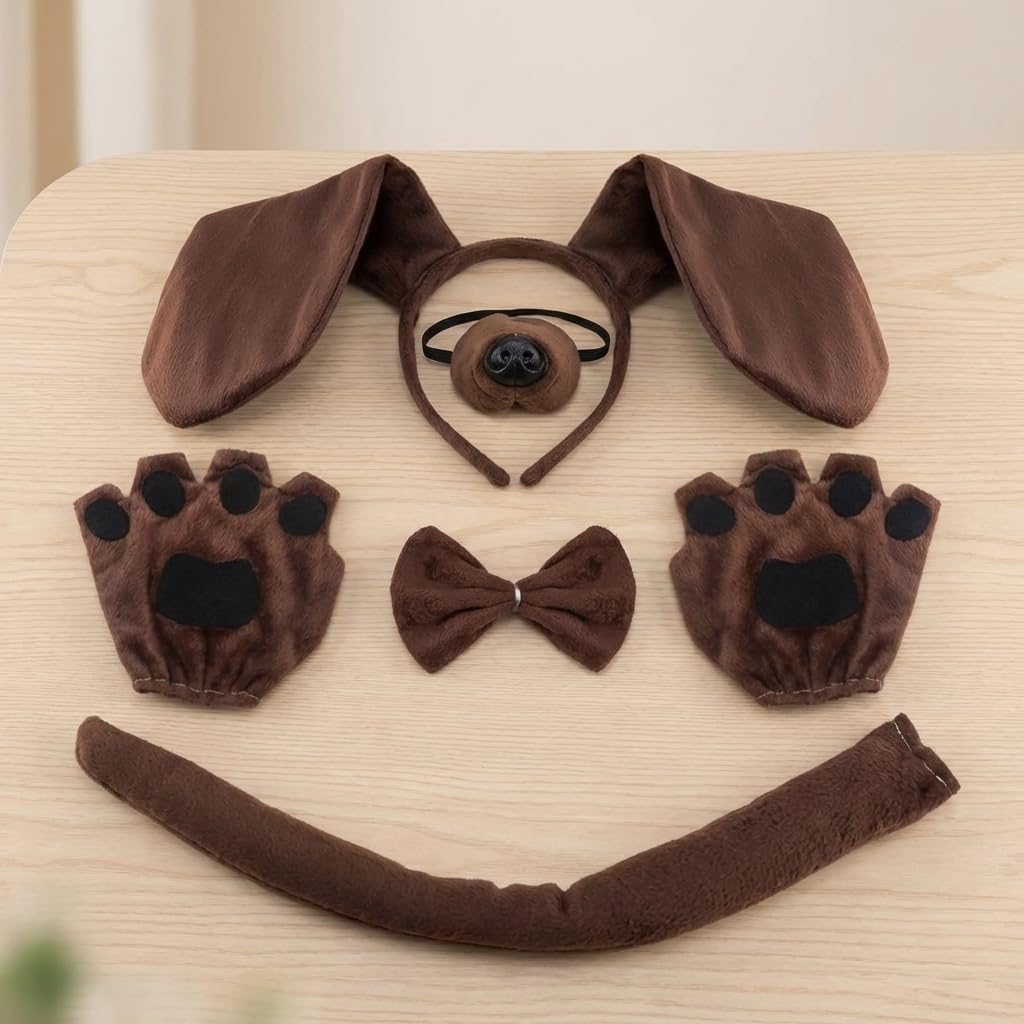 Black and White Spotted Dog Costume Set - Dalmatian Puppy Ears