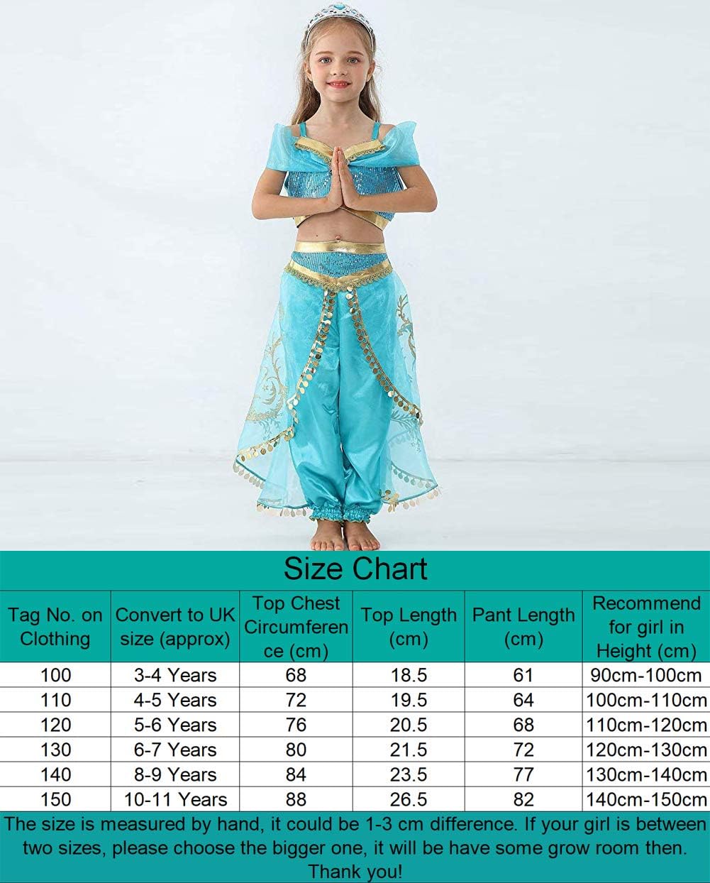 Atorcher Princess Costume for Girls Sequined Princess Costume Set Dress Up for Kids Girls Fancy Dress for Party Cosplay Bridesmaid Pageant