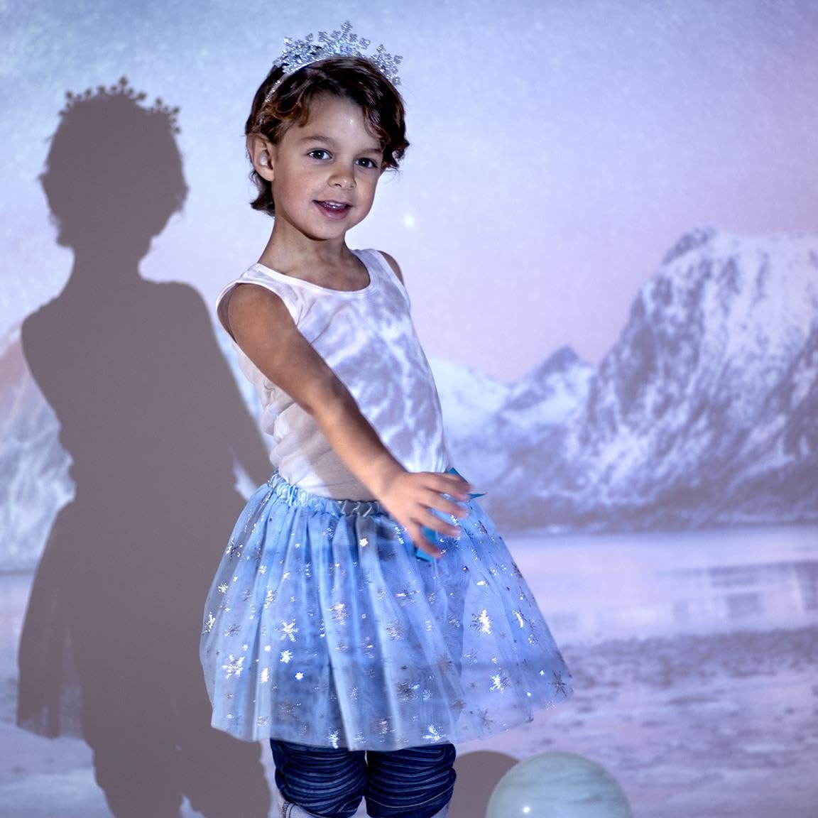 Frozen Children's Beauty Set – Blue – Complete Set – Includes Tutu and Elsa Headband with Snow Crown Style – Original Product Designed in Spain