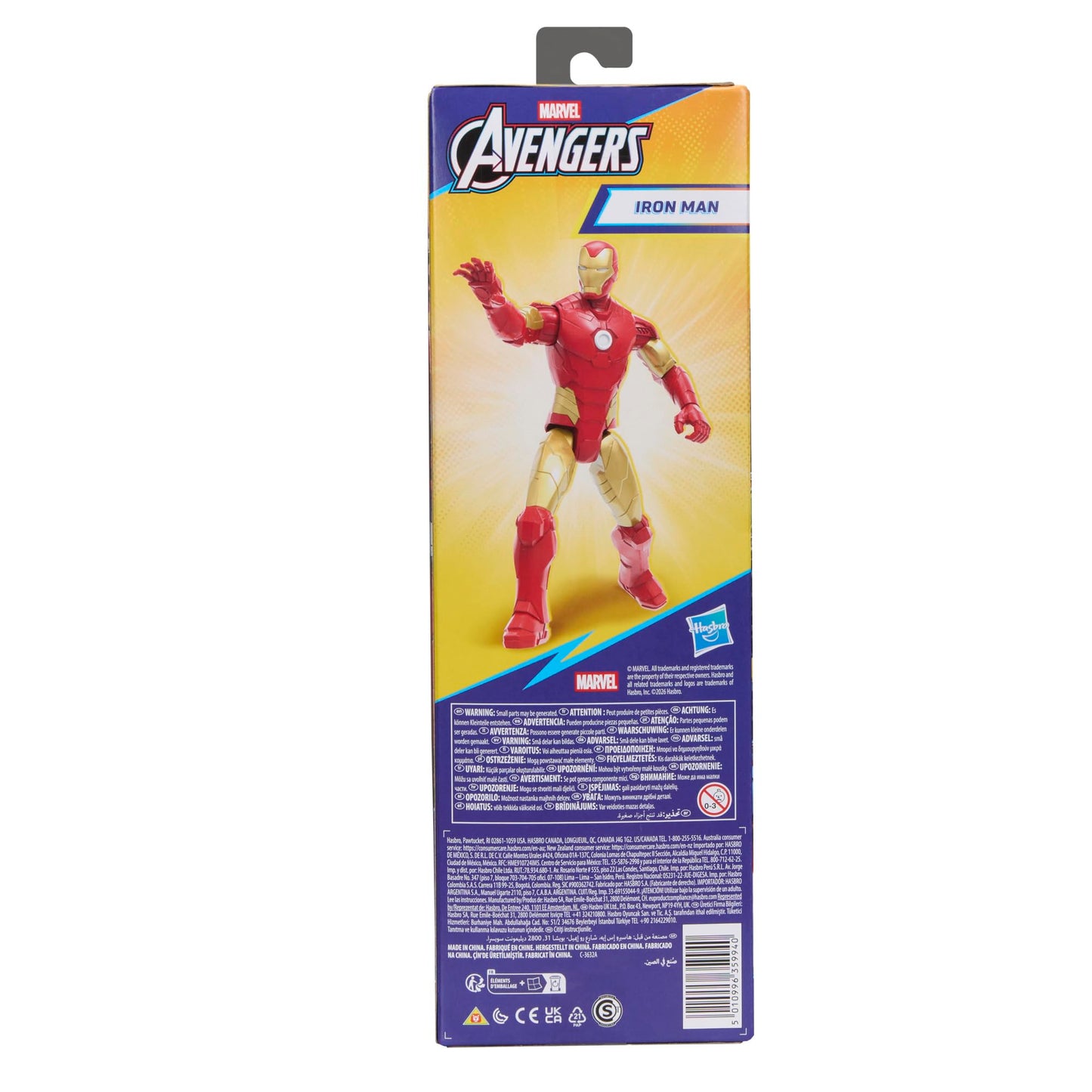 Marvel Avengers Titan Series Iron Man 29.2-cm (11.5 inch) Action Figure, Super Hero Figures & Toys for kids, Ages 4+, Red