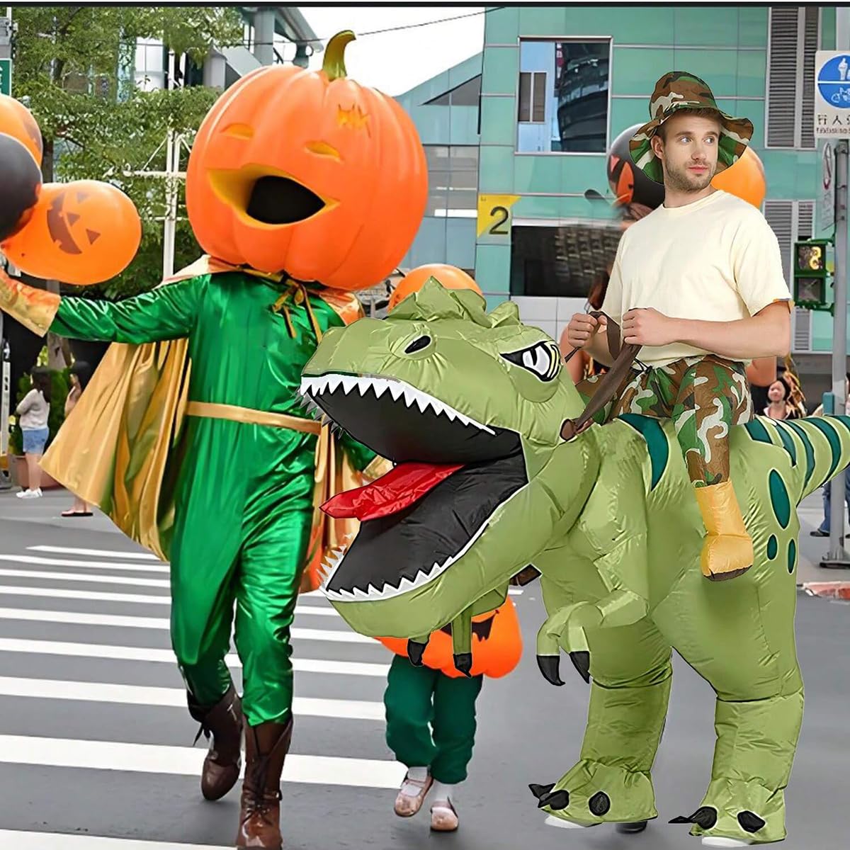 Inflatable Dinosaur Costume Adult Inflatable T-rex Costumes Adult Size Ride On Blow up Costumes for Adults Women Men Inflatables Fancy Funny Suit for Halloween Christmas Carnival Party