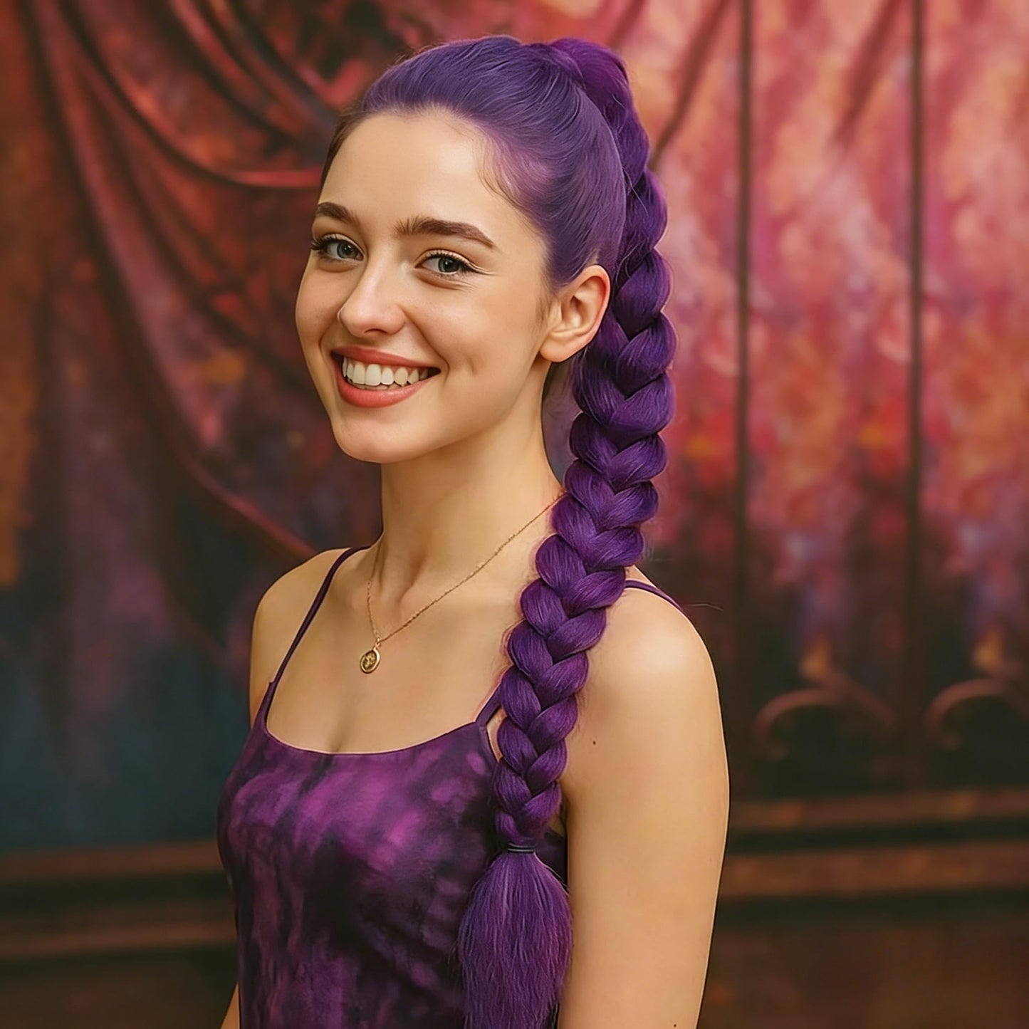 Rumi Purple Braid Hair Extensions - Clip in Hair Extension for Kpop