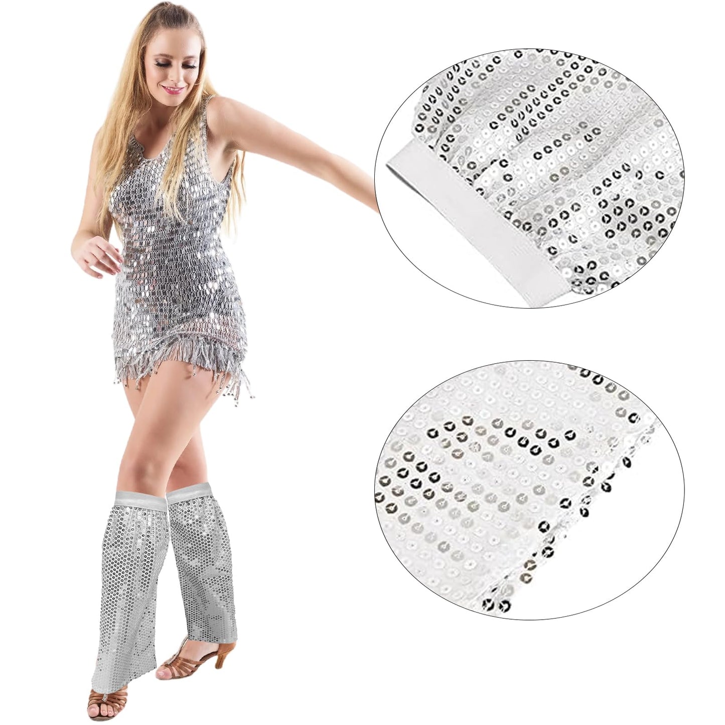 ABBA Women's Clothing - Sequin Leg Warmers - ABBA Clothing (image 7)