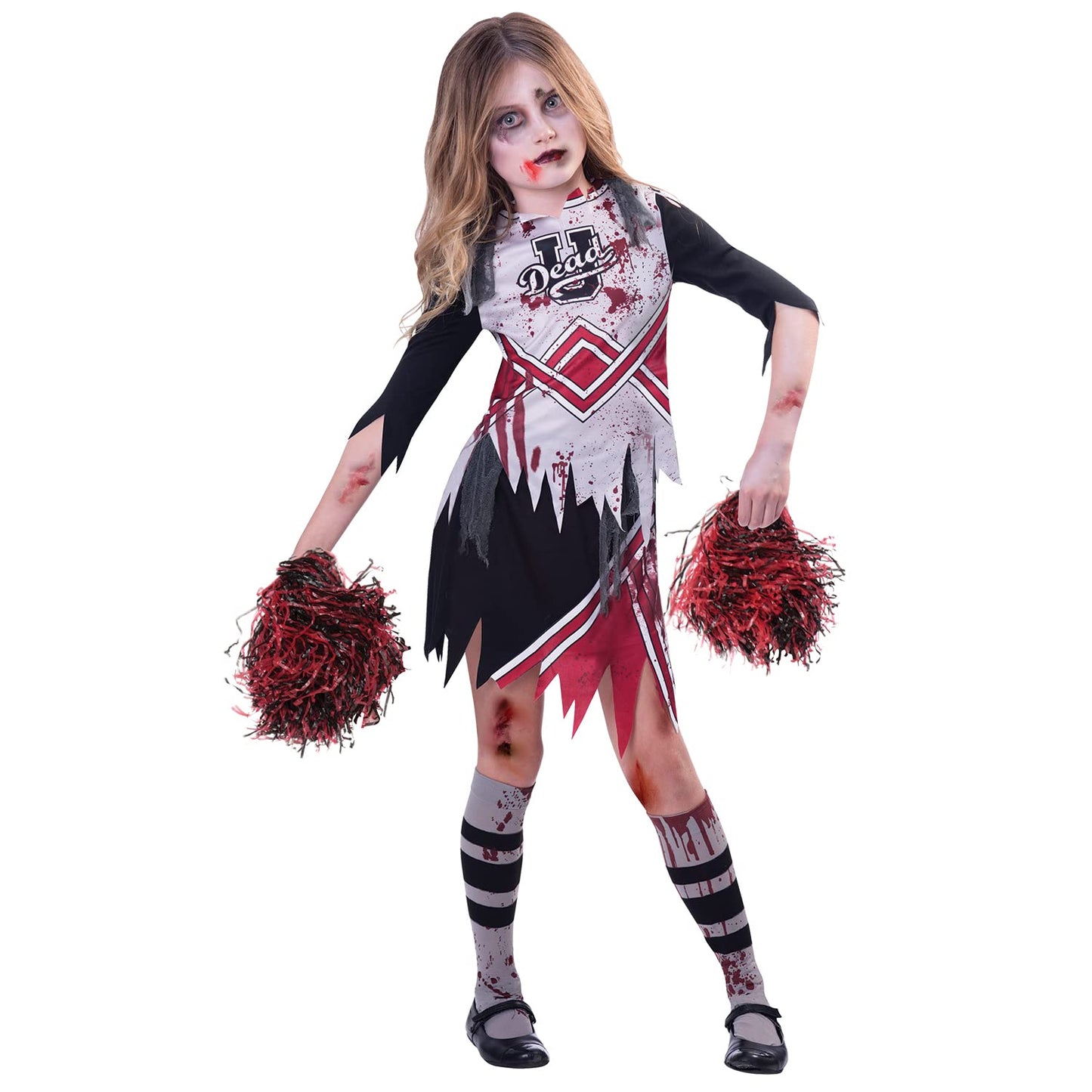 amscan 9902691 Childs Zombie Cheerleader Fancy Dress Halloween Costume High School Outfit (7-8 Years)