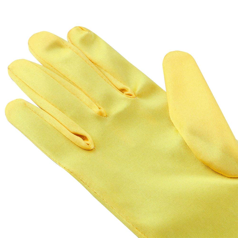 Vicloon Princess Costumes Ice Princess Set of 5, Elsa Gloves Wand Tiara Crown Necklace Earrings (Yellow)