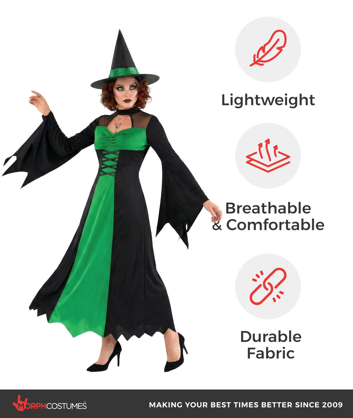 Witch Costumes for Women - Green Wicked Witch Costume Women (image 7)