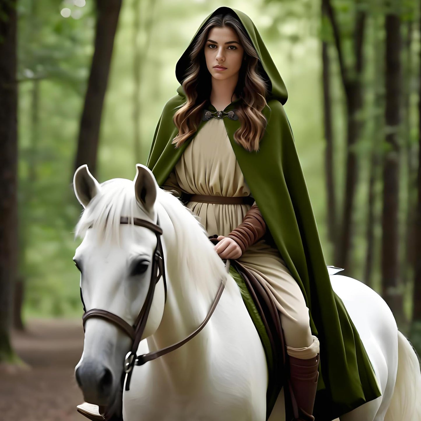 Medieval Coat with Hood Velvet Carnival Party Halloween Cape (image 6)