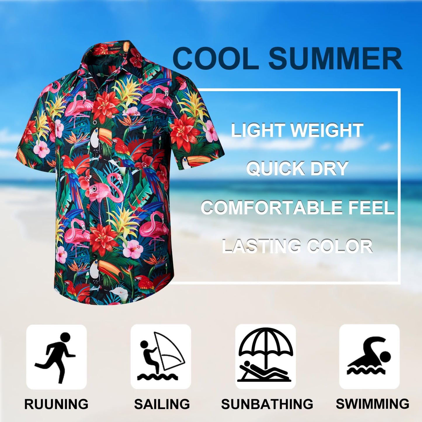 Hawaiian Shirts for Men Summer Short Sleeve Casual Funky Men Hawaii