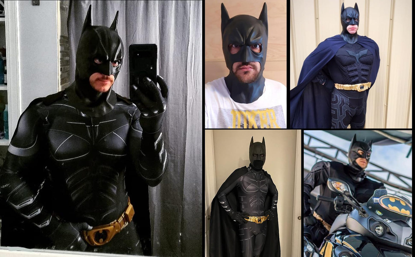 Applysu Bat Mask Men Super Hero Full Head Mask Halloween Masquerade Knight Movie Cosplay Costume Headgear Props for Adult
