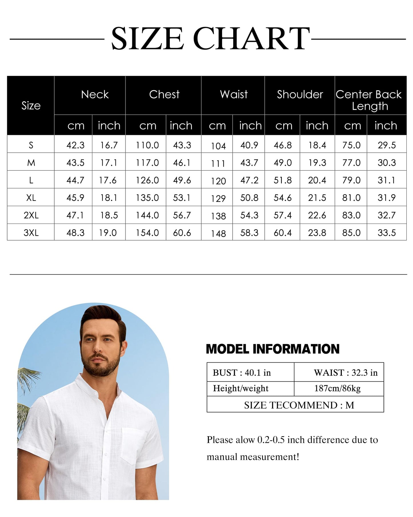 Linen Short Sleeve Shirts Men Grandad Collar Button Down Casual