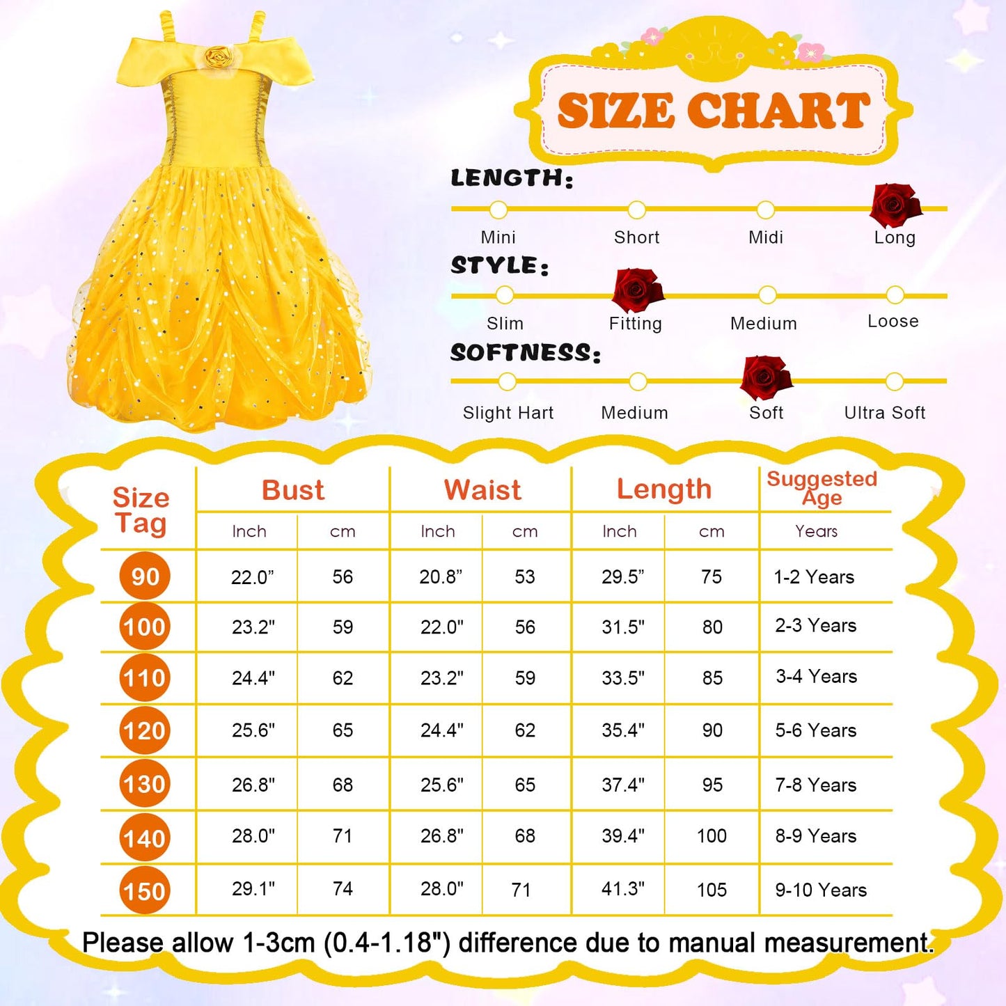 Princess Costumes Dress Up for Girls Costume Fancy Dress Kids (image 6)