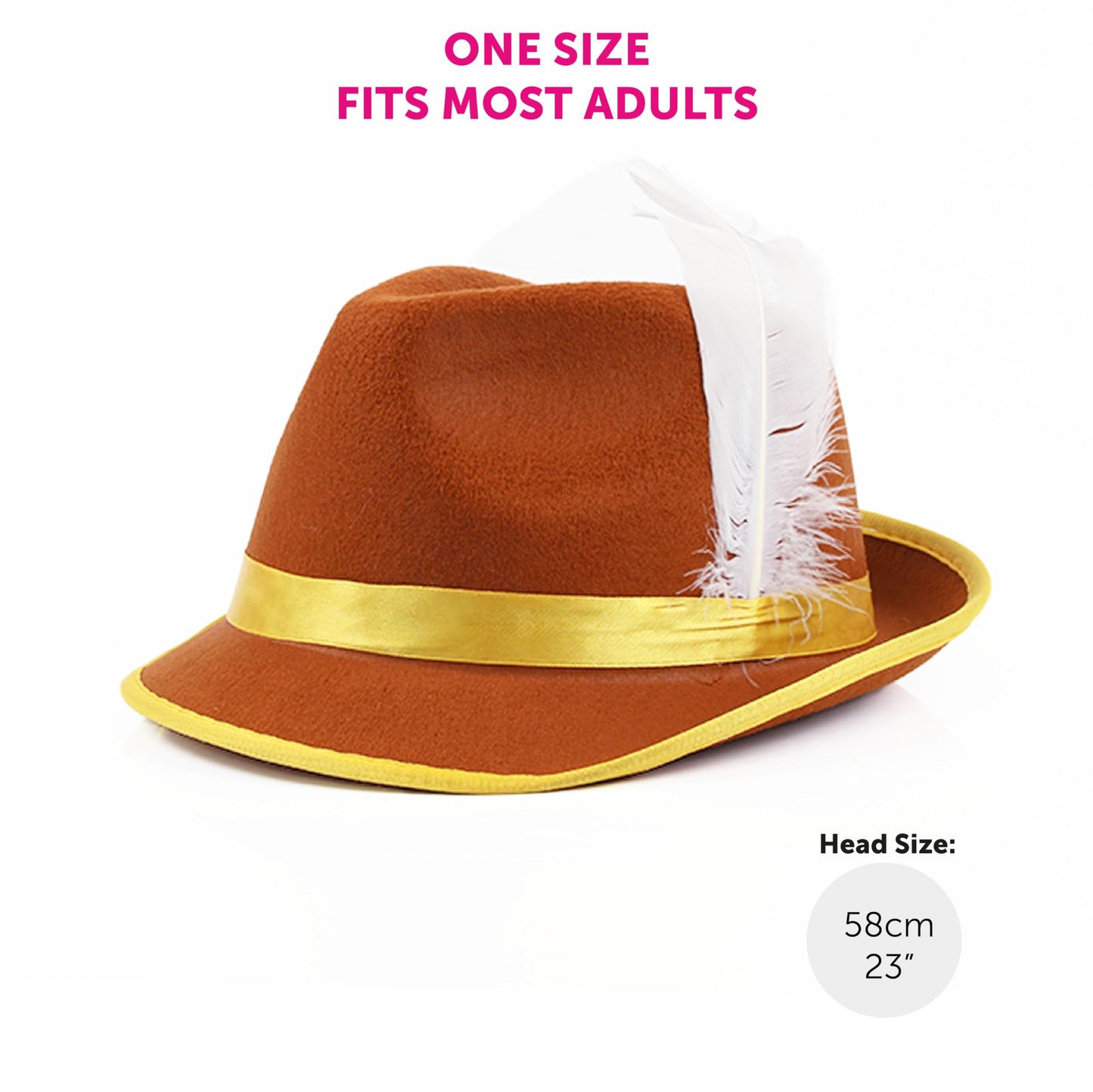 ladies Oktoberfest Bavarian Wig and Hat Set - Brown & Yellow Bavarian Hat and Blonde Plait Wig - Adults Oktoberfest Fancy Dress Accessory Set