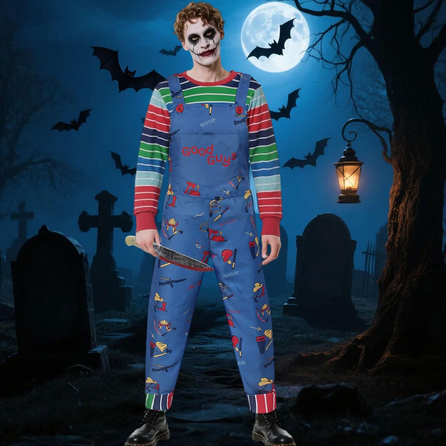 Maryparty Chucky Costume Adults Chucky Fancy Dress for Halloween Party (Style-2, XXL)