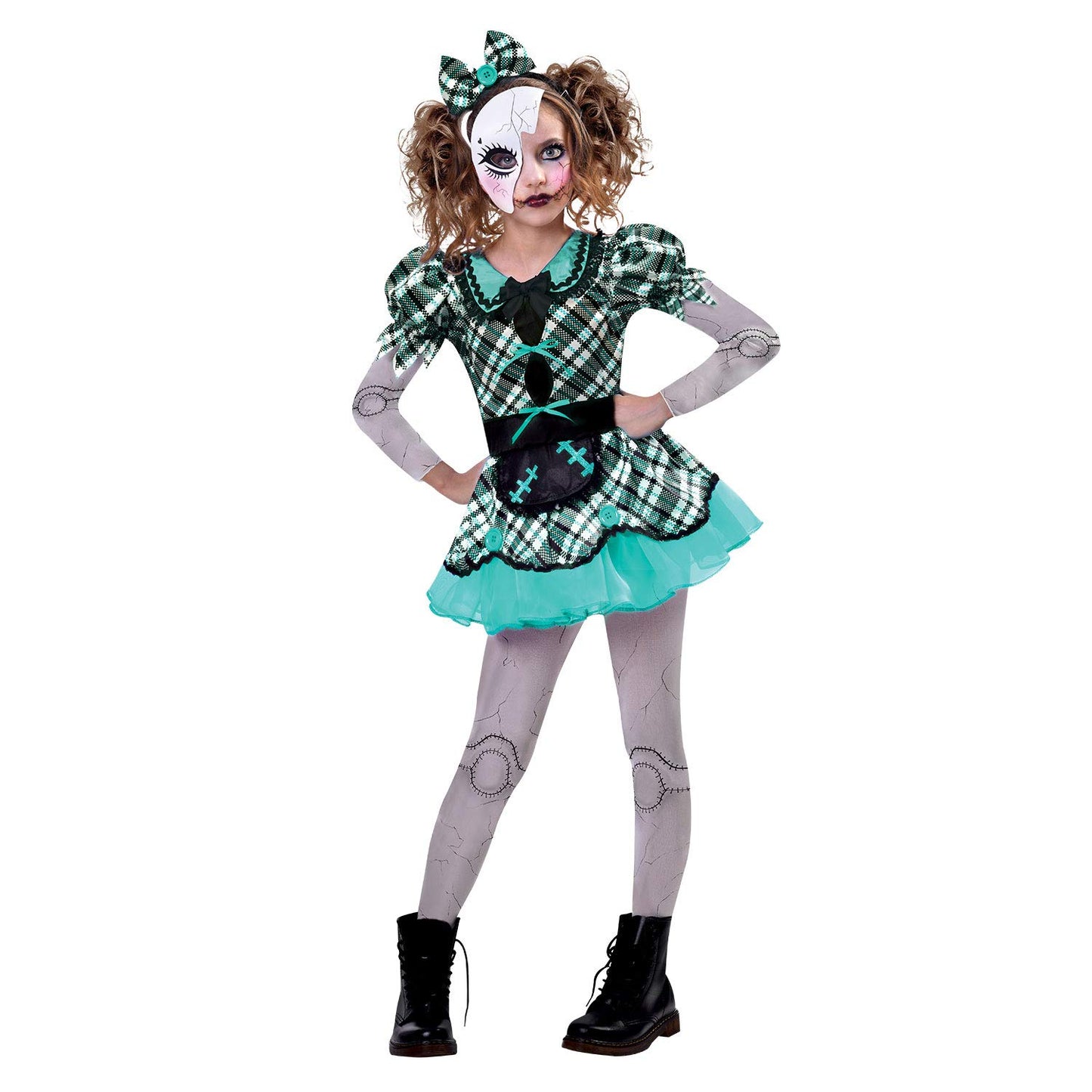 Amscan 9904755 - Kids Halloween Dark Doll Girls Fancy Dress Costume Age: 10-12 Yrs