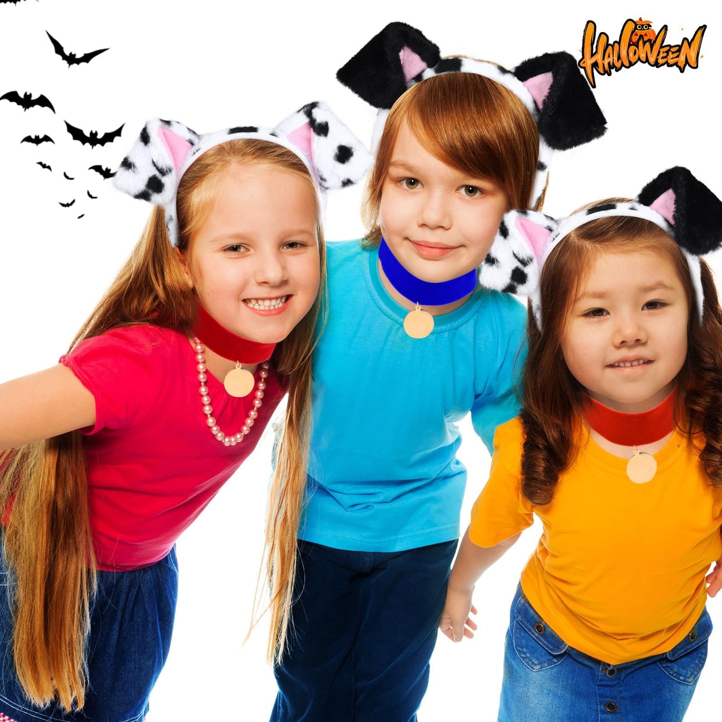 Halloween Dalmatian Costume Set Include Dog Ear Headband Velvet