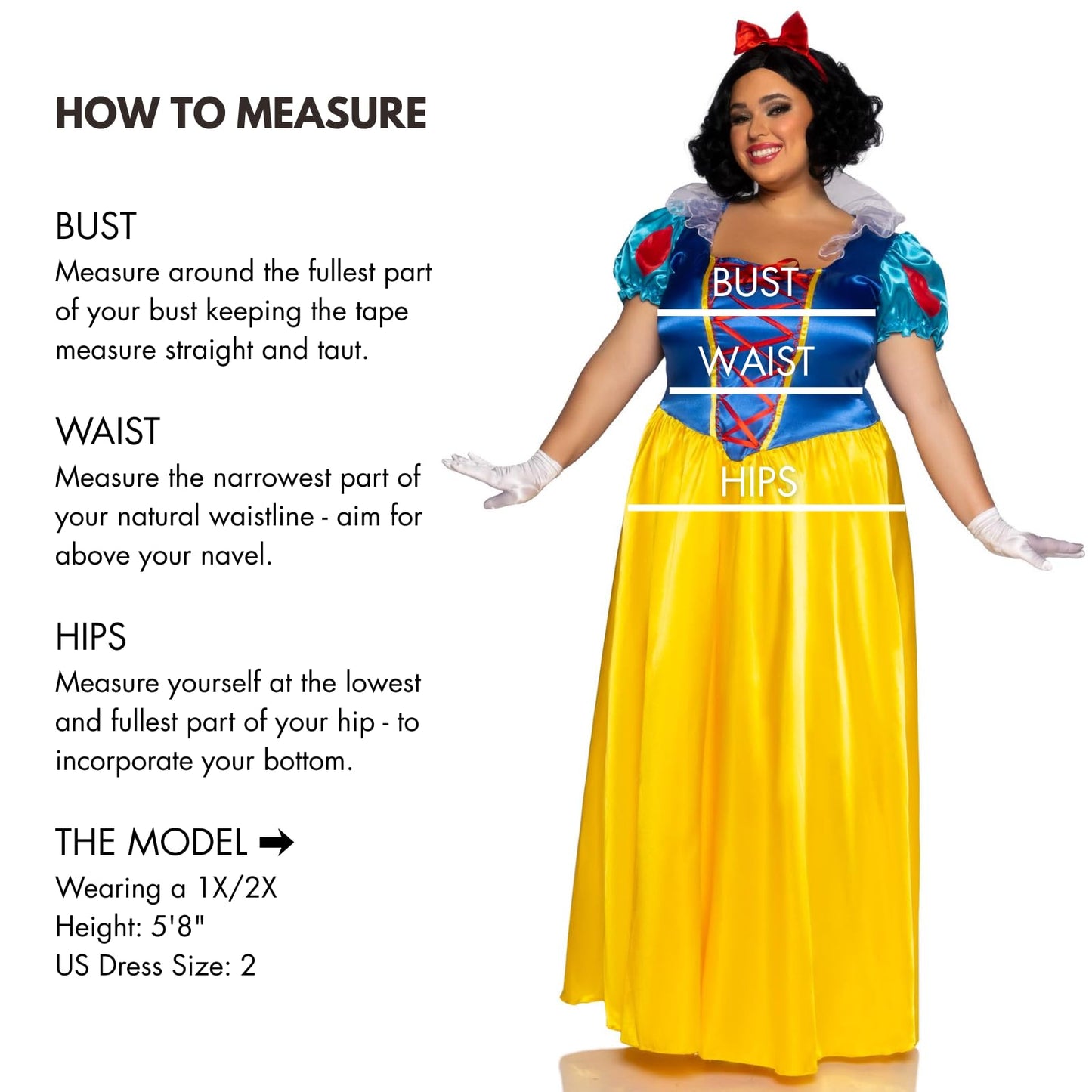 Leg Avenue Womens Plus Size Classic Snow White Fancy dress costume 1X/2X