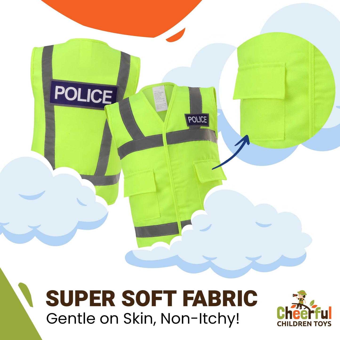 Kids Police and Fireman Costume, Dress Up Set with Fire Fighter and Police Costume with Squirting Water Fire Extinguisher & Siren Sound Walkie Talkie, Fancy Dress for Kids & Toddlers Ages 3-7