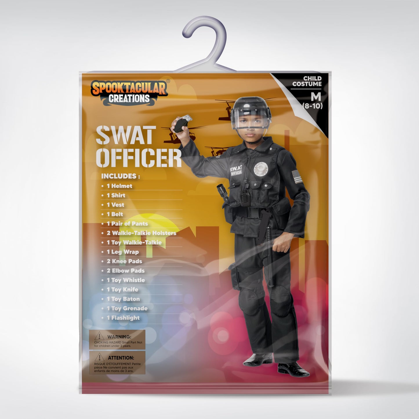 Spooktacular Creations SWAT Officer Costume for Kids Halloween Party, Trick-or-Treat Costume, Themed Parties-Medium(8-10 yrs)