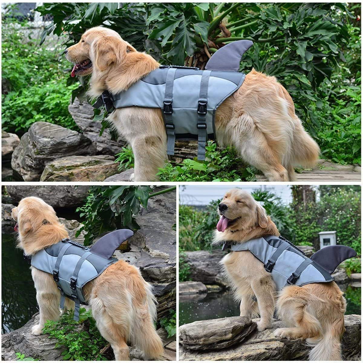 Dog LifeJackets Shark Dog Lifejacket Buoyancy Aid Dog Saver Life