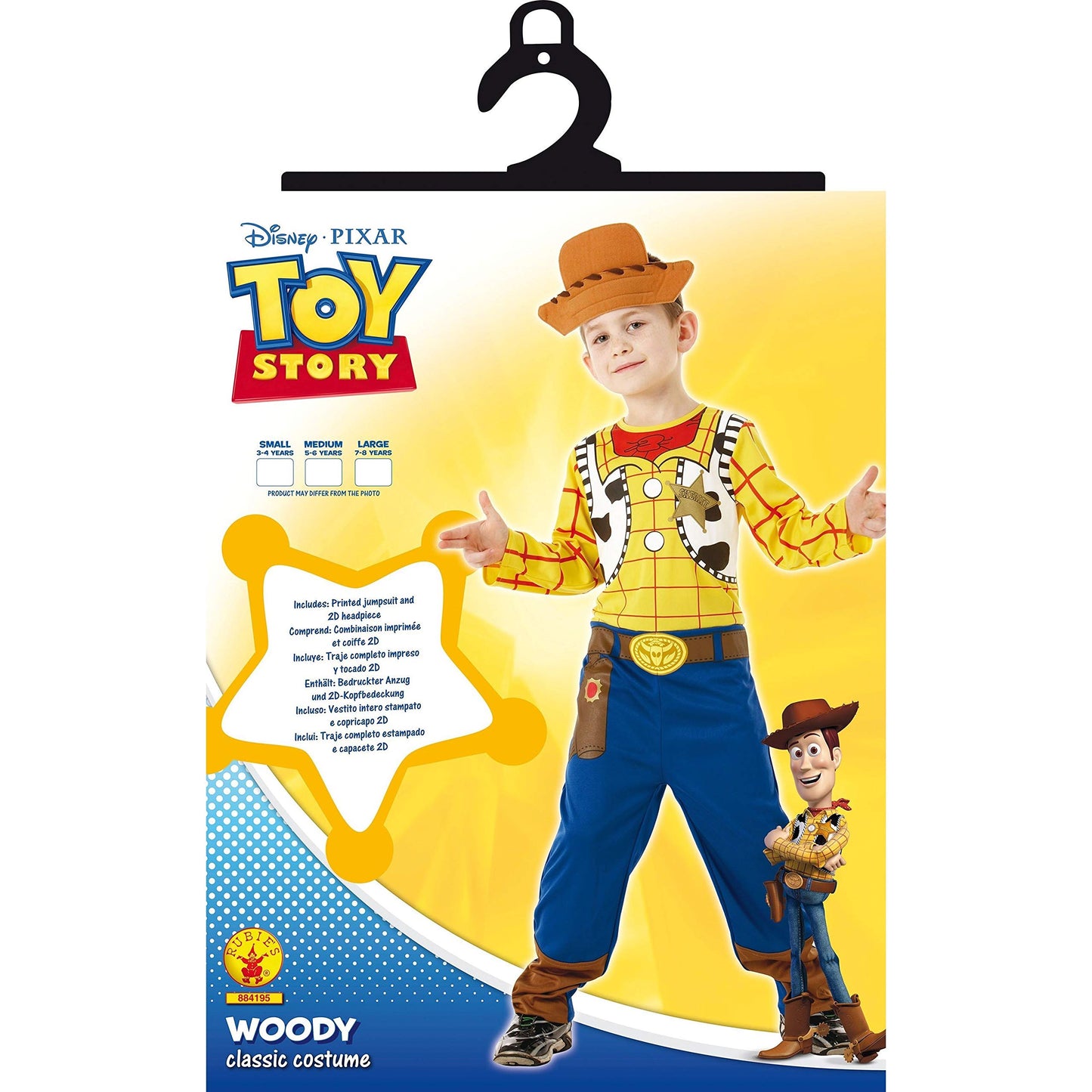 RUBIE'S – Toy Story – Woody Costume – Large Age 7-8 – I-884195L