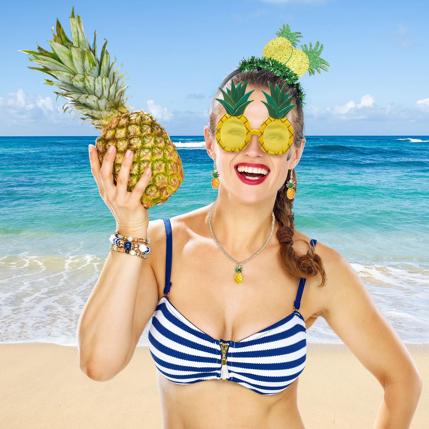 Pineapple Costume Set - Hawaiian Fancy Dress Set - Pineapple Crown (image 7)