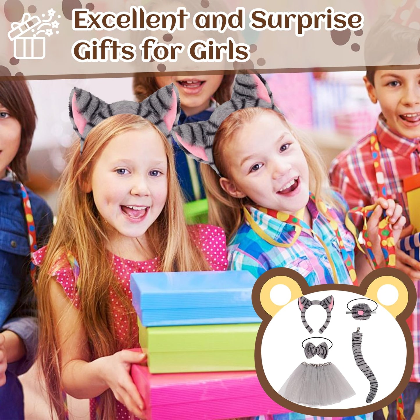 Tabby Cat Costume Accessories for Girls - Grey Cat Costume (image 8)