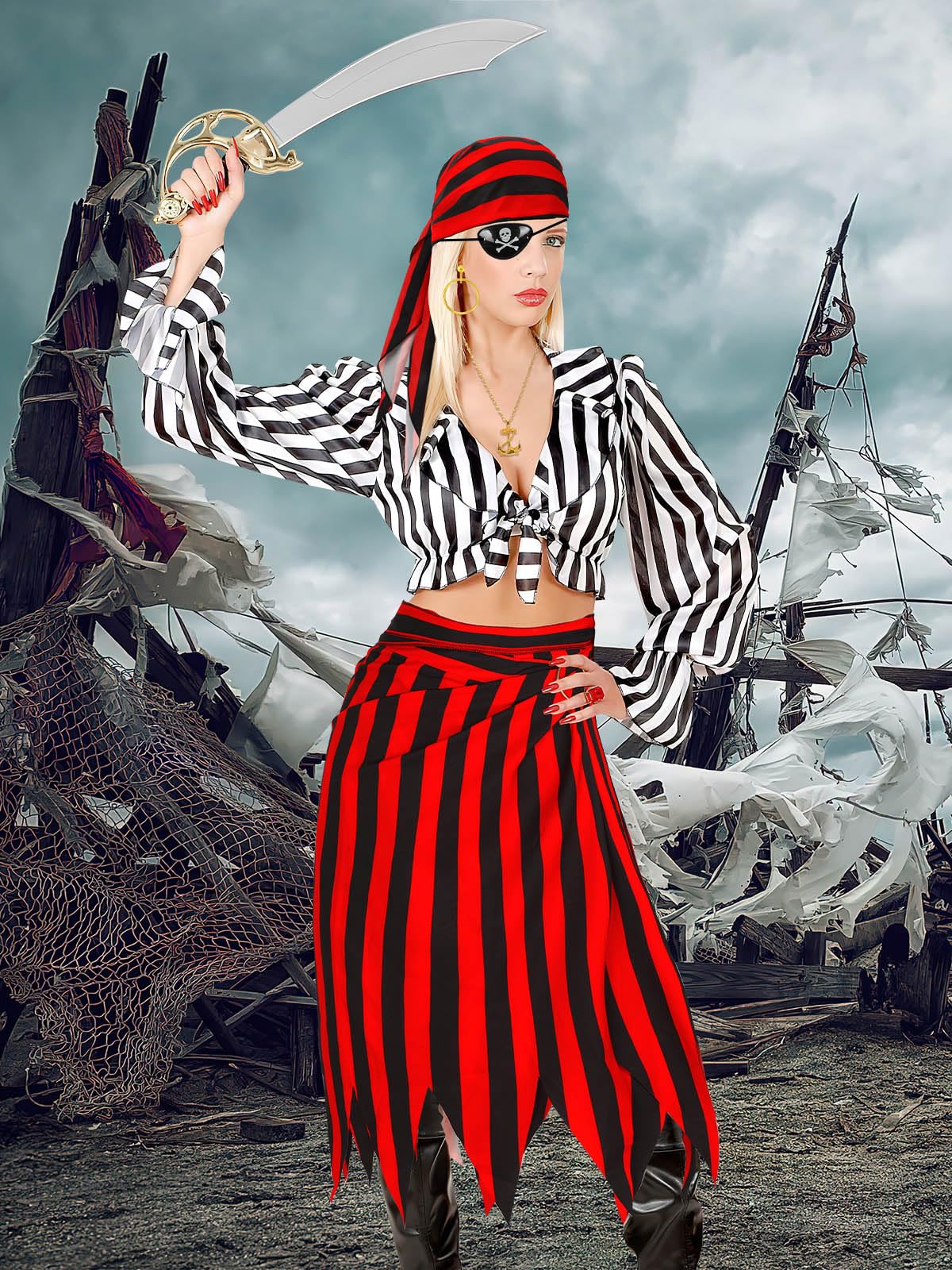 Pirate Costume Pirate Skirt Costume Women Pirat Open Design Skirt