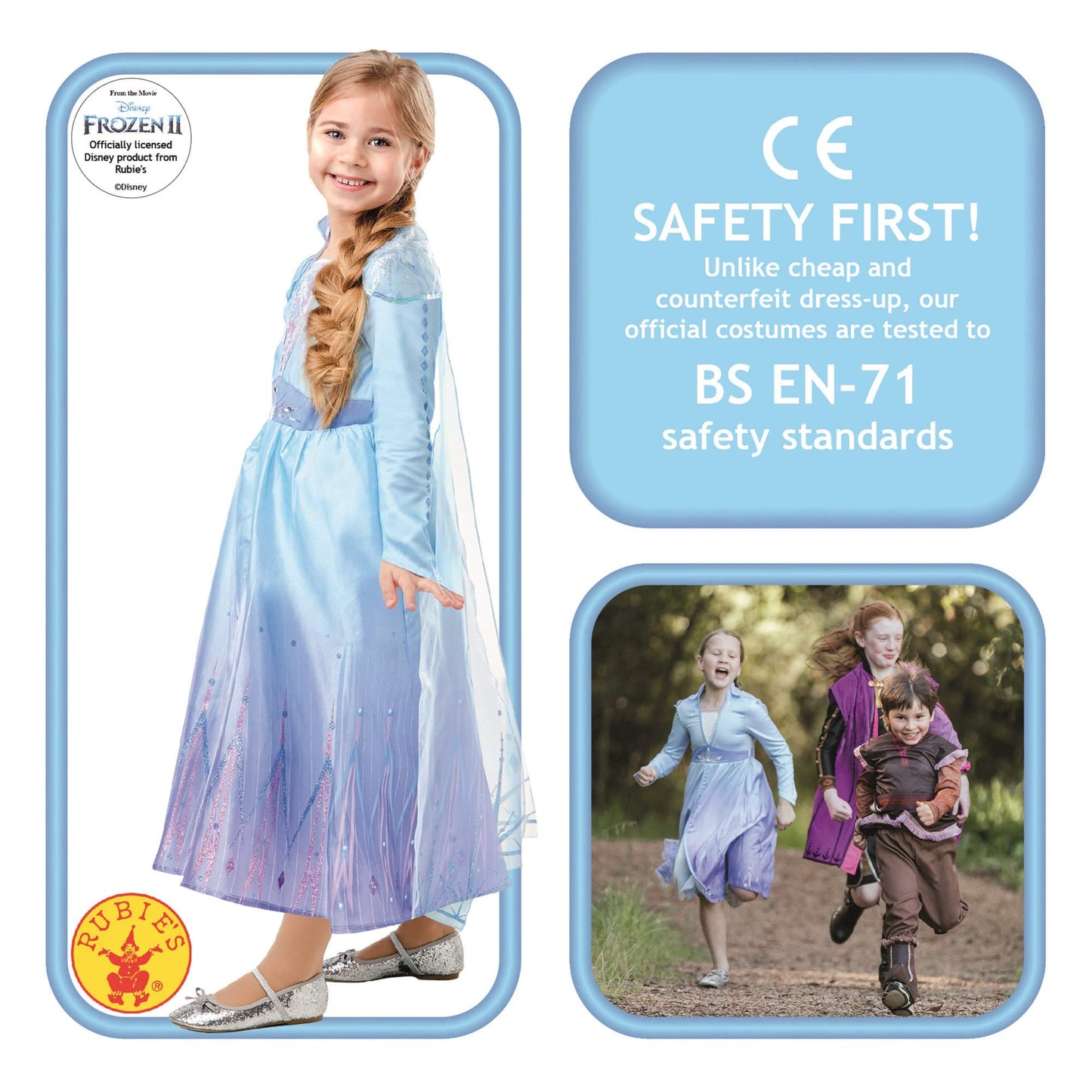 Rubie's Official Disney Frozen 2, Elsa Deluxe Dress, Childs Costume, Size Age 9-10 Years