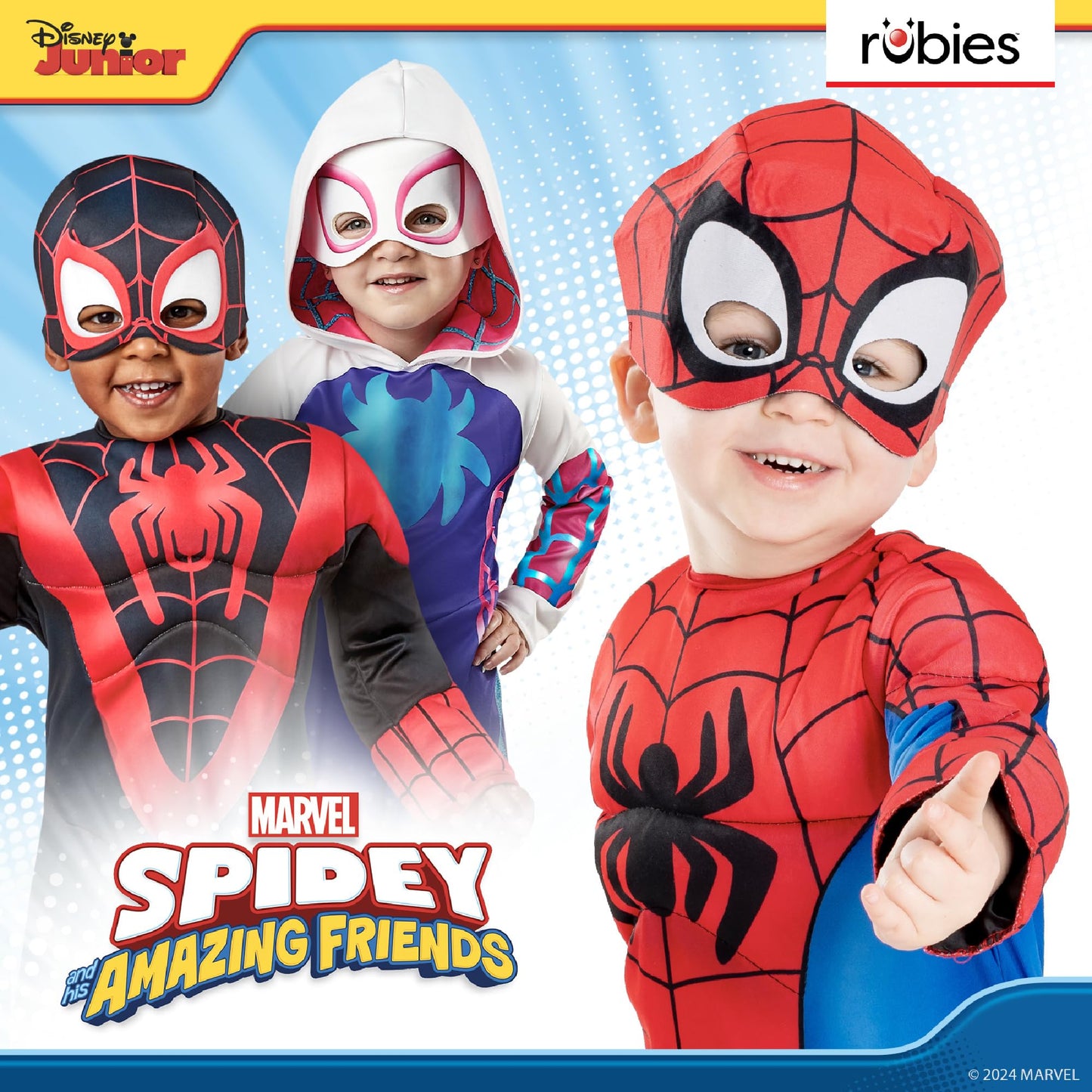 Rubies Official Marvel Spidey and his Amazing Friends Ghost Spider Deluxe Toddler Costume, Age 3-4 Years Halloween Halloween