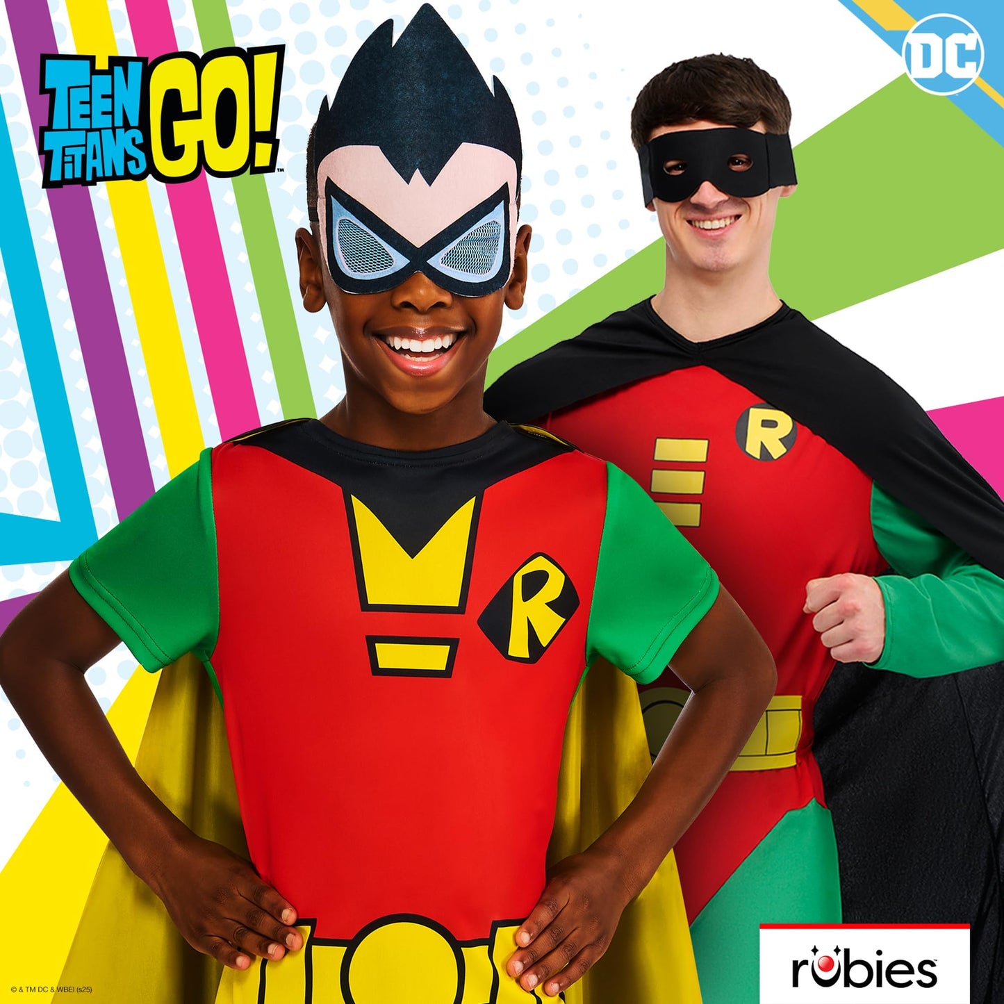 Rubie's Official Adult's Robin Classic Batman Costume-Red - Green-M