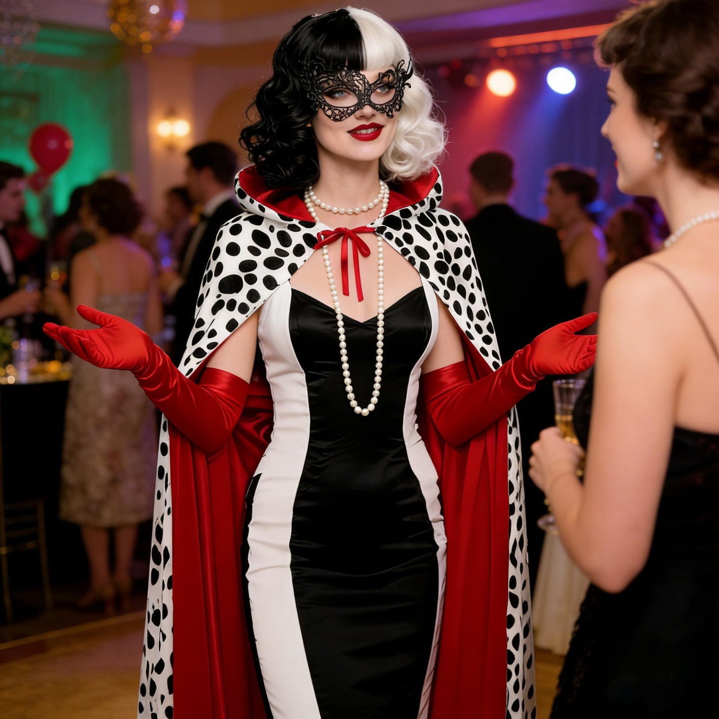 Cruella Costume Accessories Set for Women - Villain Fancy Dress Kit