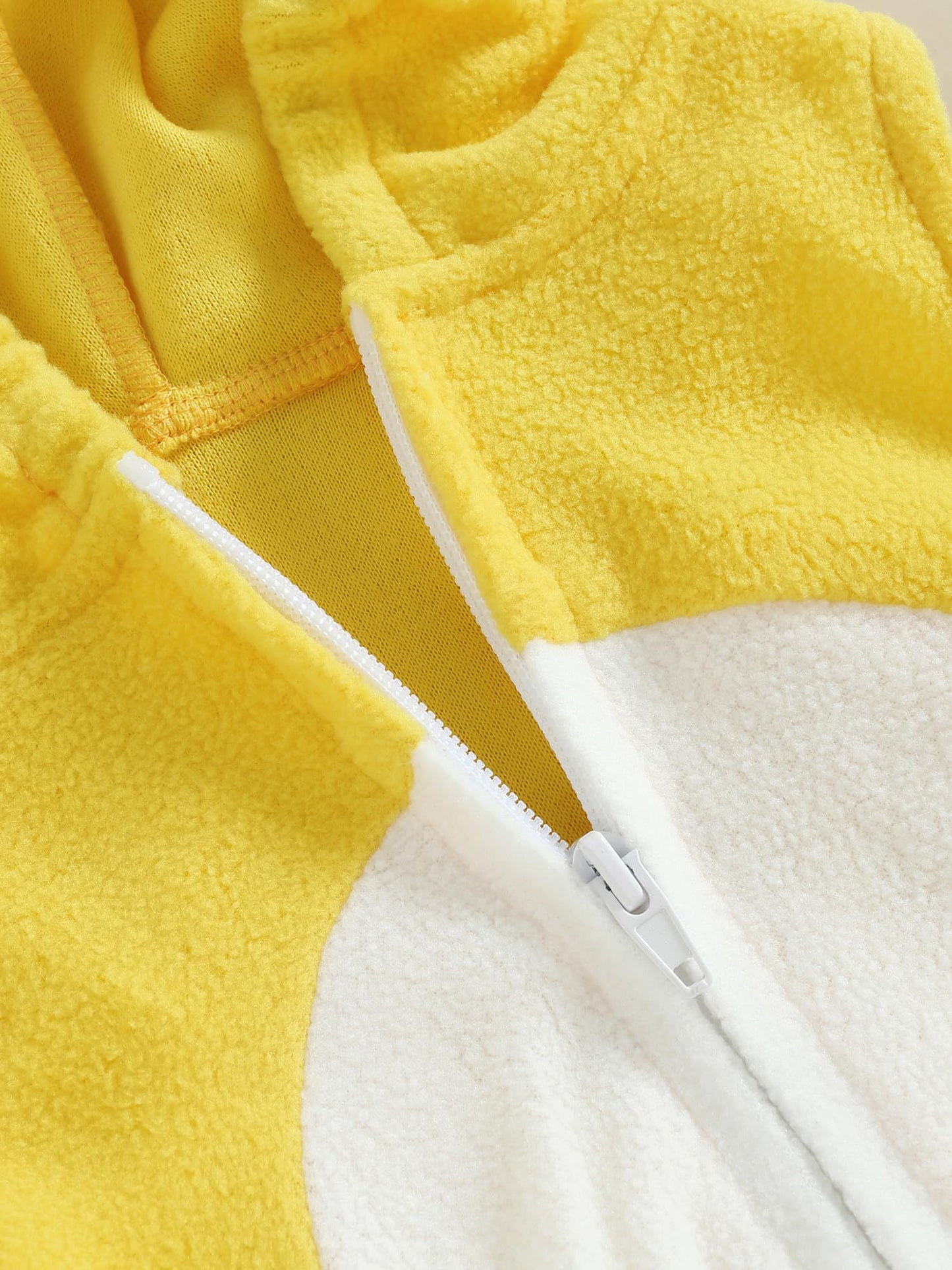 FeMereina Halloween Costumes Toddler Baby Boy Girl Animal Chick Romper Sleeveless Zip Up Hooded Cosplay Jumpsuit with Striped Socks (Yellow, 18-24 Months)