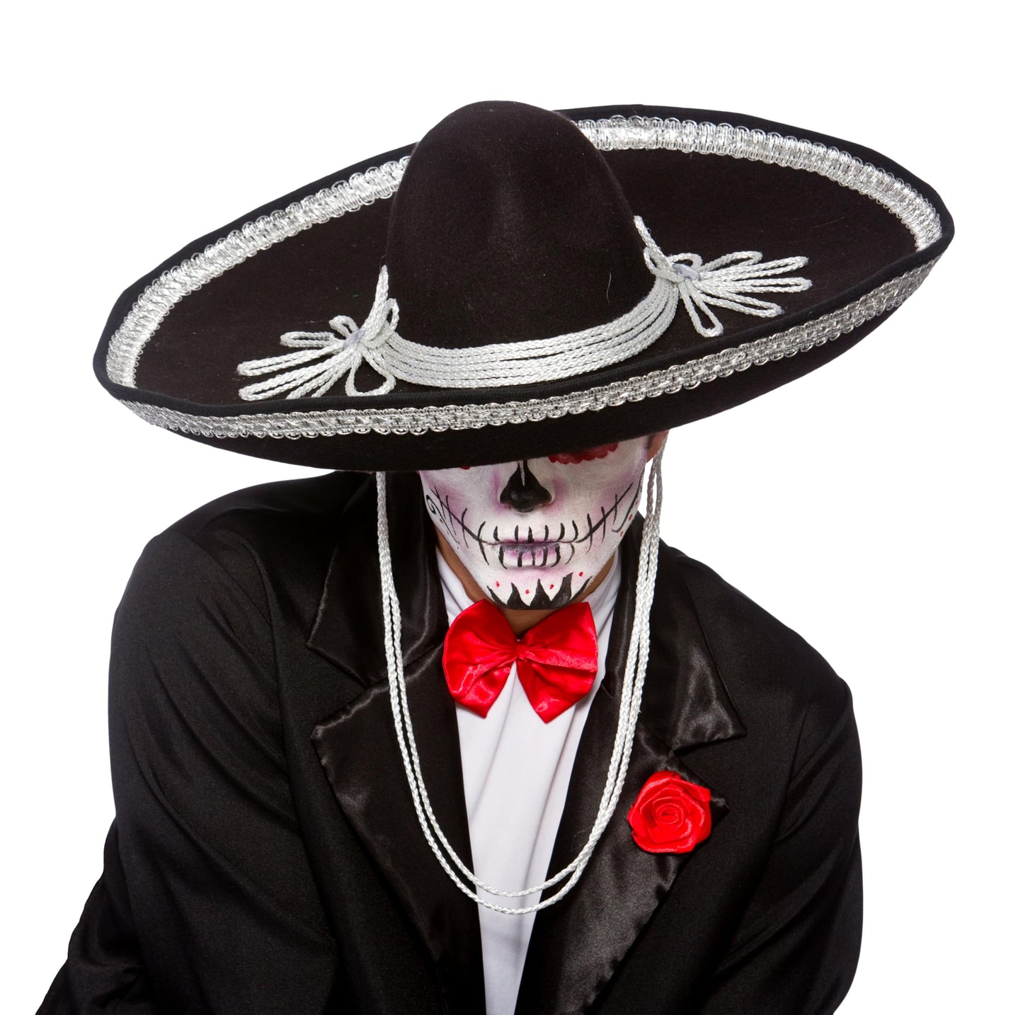Wicked Costumes Adult Day of The Dead Black Mexican Sombrero Fancy Dress Hat