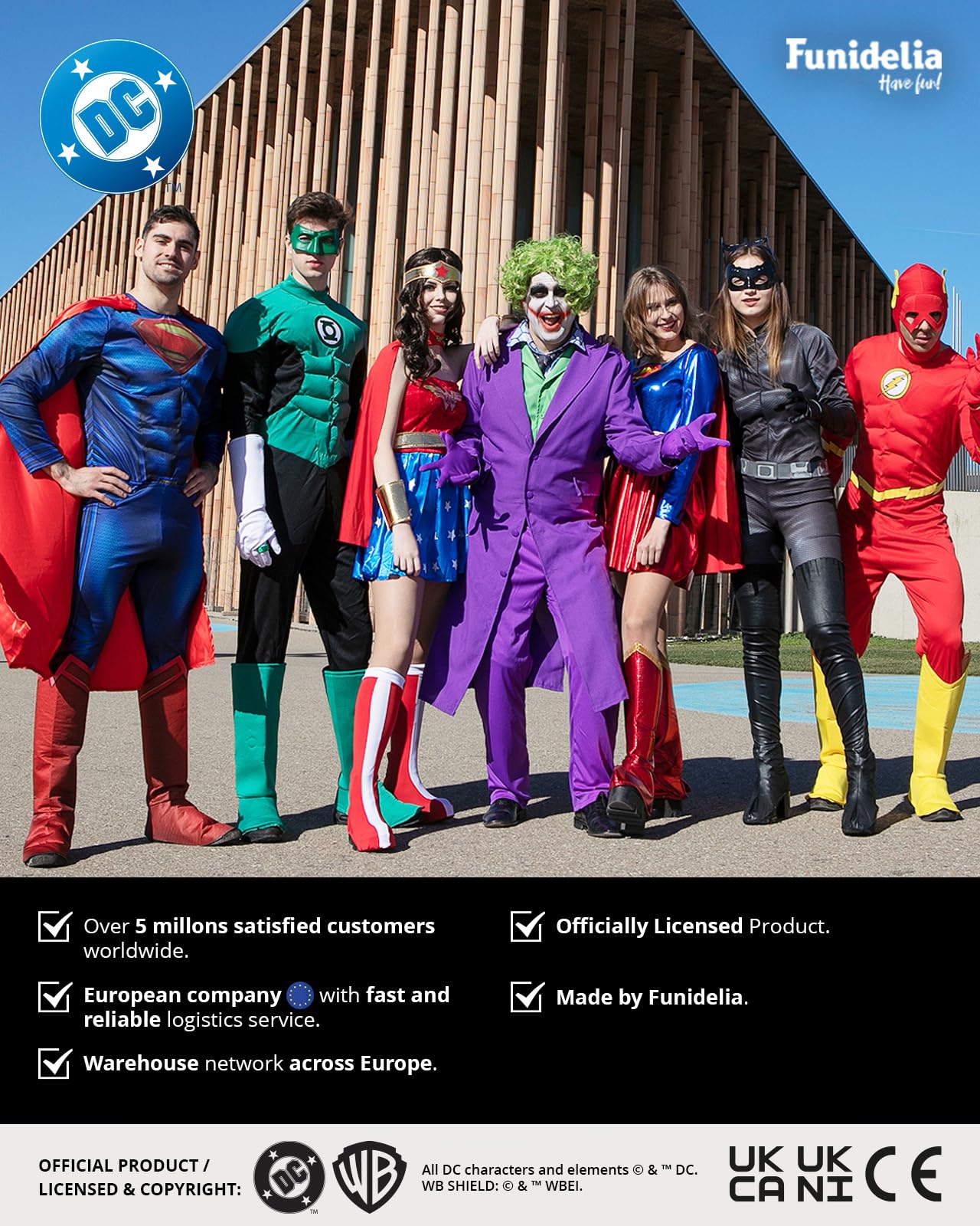 Official Superman Costume for Men - Includes Jumpsuit - Cape - Belt
