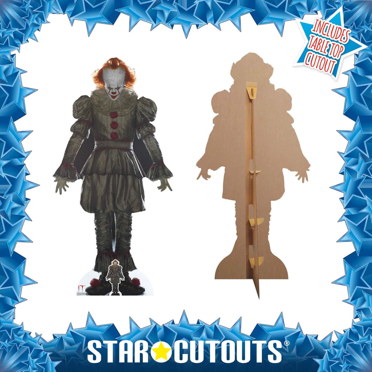 Star Cutouts SC1392 Pennywise IT Lifesize Cardboard Cutout – Horror Movie Decoration, Halloween Display & Collector Standee