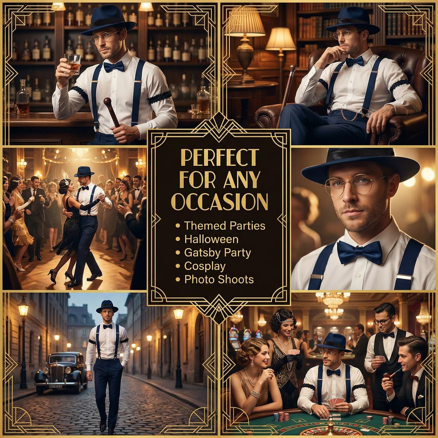 1920s Accessories for Men - Gentleman Fancy Dress Set with Hat