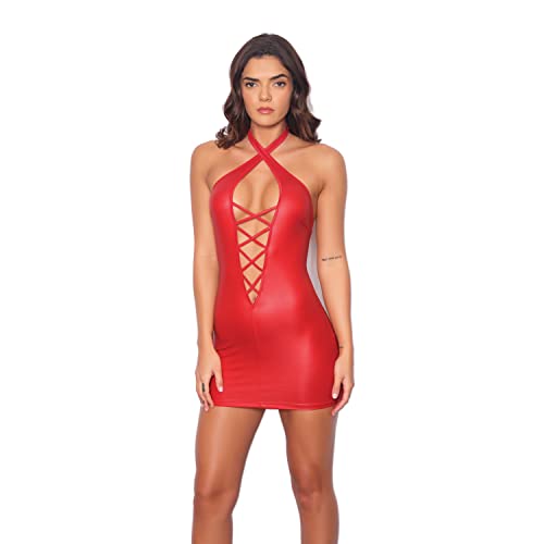 Ann Summers PU Red Shania Dress Faux Leather Lingerie Set with