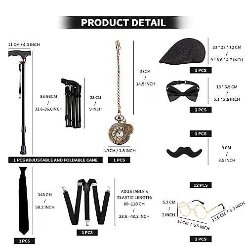 1920s Gatsby Flat Cap & Accessories Set